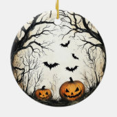 Halloween Pumpkin und Bat Keramik Ornament (Hinten)