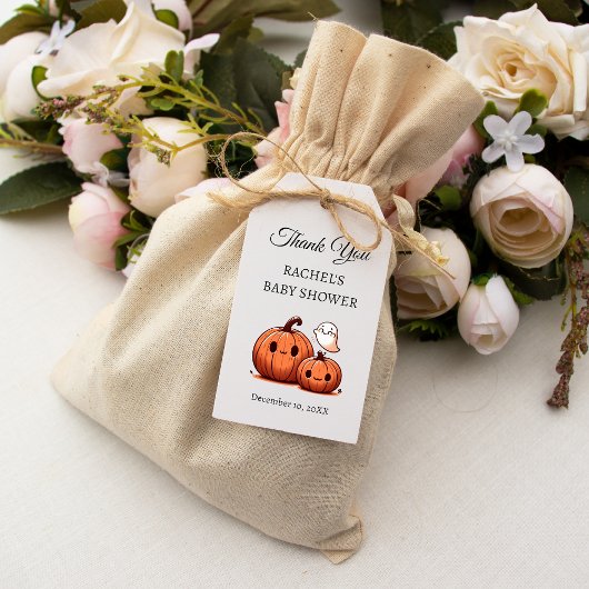 Halloween Pumpkin und Boo | Babydusche Vielen Dank Geschenkanhänger