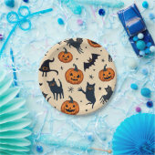 Halloween Pumpkin und Cat Pattern Papierplatte Pappteller (Party)