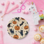 Halloween Pumpkin und Cat Pattern Papierplatte Pappteller (Party)