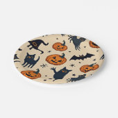 Halloween Pumpkin und Cat Pattern Papierplatte Pappteller (Schrägansicht)