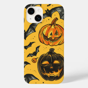 Halloween Pumpkin und Fledermaus Pattern Vintager Case-Mate iPhone 14 Hülle