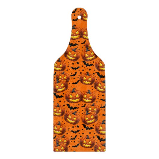 Halloween Pumpkin und Fledermäuse Schneidebrett (Vorderseite)