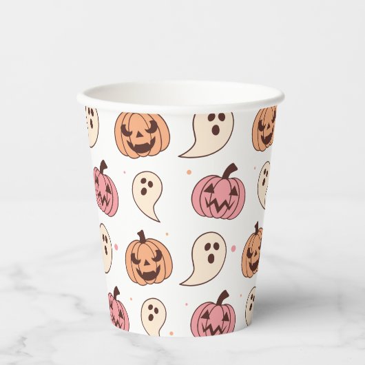 Halloween Pumpkin und Ghost Paper Cups Pappbecher (Vorderseite)