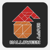 Halloween Pumpkin und Hexenhut Quadratischer Aufkleber (Vorderseite)