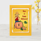Halloween Pumpkin und Scarecrow Card Karte (Gelbe Blume)