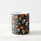 Halloween Pumpkin und Schädel Kaffeetasse (Mittel)
