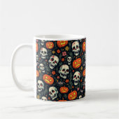 Halloween Pumpkin und Schädel Kaffeetasse (Links)