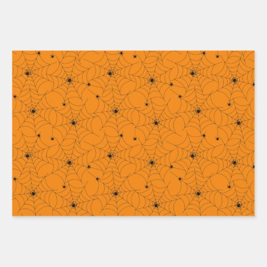 Halloween Pumpkin und Spider Web Paper Sheets Geschenkpapier Set (Vorderseite 3)
