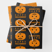 Halloween Pumpkin und Spider Web Paper Sheets Geschenkpapier Set (Beispiel)