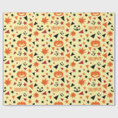 Halloween Pumpkin und Sterne Nahtlose Geschenkwrak Geschenkpapier (Flach)