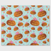 Halloween Pumpkin und Süßigkeiten Geschenkpapier (Flach)