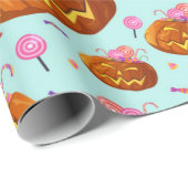 Halloween Pumpkin und Süßigkeiten Geschenkpapier (Rolleneckpunkt)