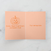 Halloween Pumpkin unter dem Mond und den Sternen Karte (Innenseite)