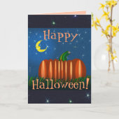 Halloween Pumpkin unter dem Mond und den Sternen Karte (Gelbe Blume)
