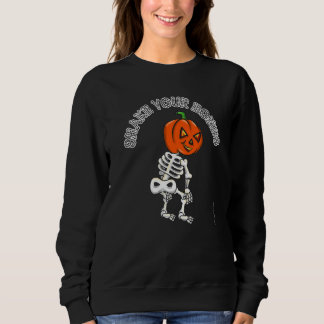 Halloween pumpkin Vibes dance twerking skeleton t Sweatshirt