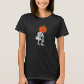 Halloween pumpkin Vibes dance twerking skeleton t T-Shirt (Vorderseite)