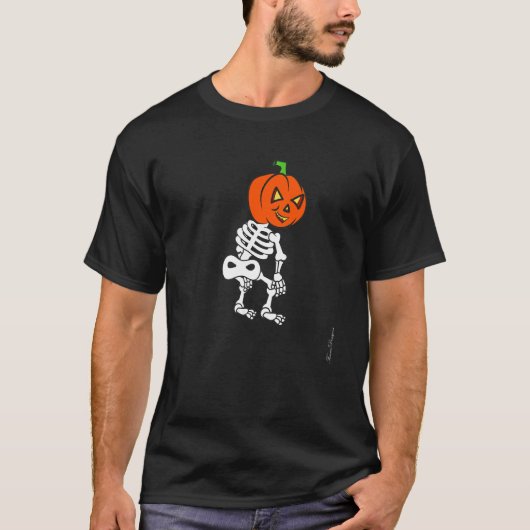 Halloween pumpkin Vibes dance twerking skeleton t T-Shirt (Vorderseite)