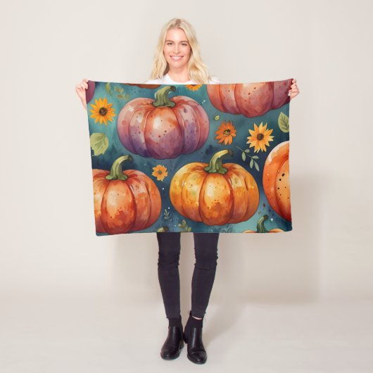 Halloween Pumpkin Vibes Designer Fleece Blanket (Beispiel)