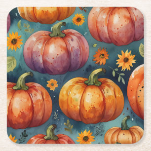 Halloween Pumpkin Vibes Designer Rechteckiger Pappuntersetzer