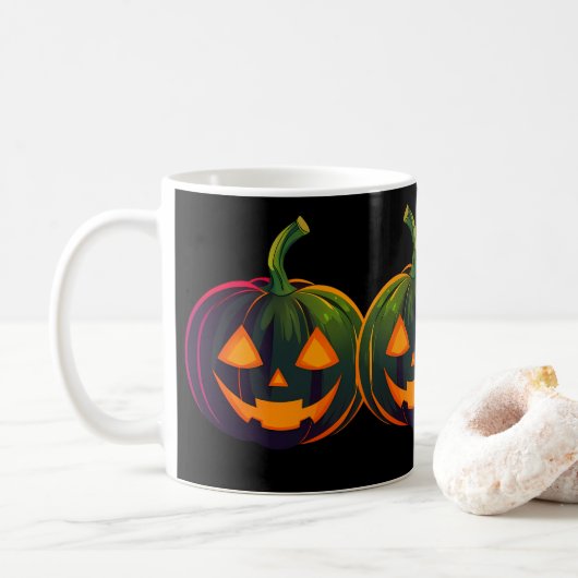 Halloween Pumpkin Vibes Kaffeetasse (Mit Donut)