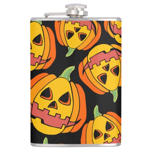 Halloween Pumpkin: Vintages Herbstsymbol Flachmann (Vorderseite)