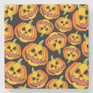 Halloween Pumpkin: Vintages Herbstsymbol Steinuntersetzer