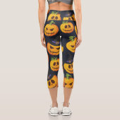 Halloween Pumpkin: Vintages Hexenmuster Capri Leggings (Rückseite)