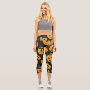 Halloween Pumpkin: Vintages Hexenmuster Capri Leggings