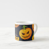 Halloween Pumpkin: Vintages Hexenmuster Espressotasse (Vorderseite Rechts)