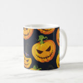 Halloween Pumpkin: Vintages Hexenmuster Kaffeetasse (VorderseiteRechts)