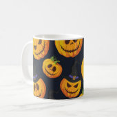 Halloween Pumpkin: Vintages Hexenmuster Kaffeetasse (Vorderseite Links)