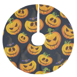 Halloween Pumpkin: Vintages Hexenmuster Polyester Weihnachtsbaumdecke