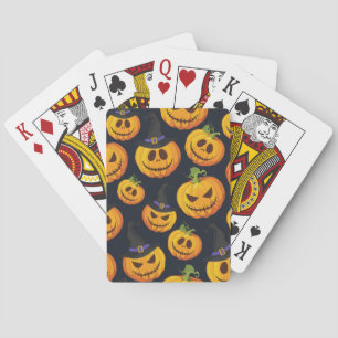 Halloween Pumpkin: Vintages Hexenmuster Spielkarten