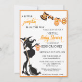 Halloween Pumpkin Virtual Hexe Kinderdusche Einladung (Vorderseite)
