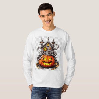 Halloween Pumpkin vor dem dekorierten Haus T-Shirt
