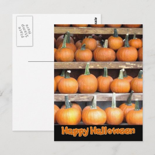 Halloween Pumpkin Wall Postkarte (Vorne/Hinten)
