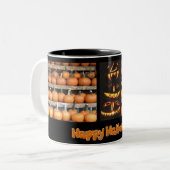 Halloween Pumpkin Wall Zweifarbige Tasse (Vorderseite Links)