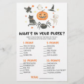 Halloween Pumpkin What's In Purse Baby Shower Game Briefpapier (Vorderseite)