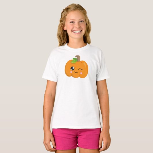 Halloween Pumpkin, Winking Pumpkin, Trick oder Tre T-Shirt (Vorne ganz)
