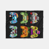 Halloween Pumpkin Witch Gaming Controller Zombie Fleecedecke (Vorderseite (Horizontal))