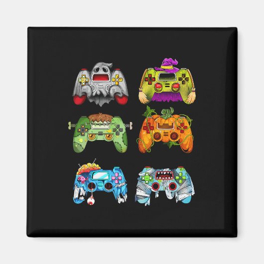 Halloween Pumpkin Witch Gaming Controller Zombie Magnet (Vorne)