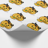 Halloween Pumpkin with Black Cat Geschenkpapier (Ecke)