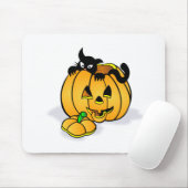 Halloween Pumpkin with Black Cat Mousepad (Mit Mouse)