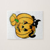 Halloween Pumpkin with Black Cat Puzzle (Horizontal)