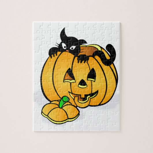 Halloween Pumpkin with Black Cat Puzzle (Vertikal)