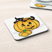 Halloween Pumpkin with Black Cat Untersetzer (Linke Seite)