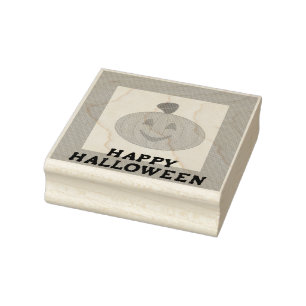 Halloween Pumpkin Wood Art Briefmarke Gummistempel