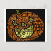 Halloween Pumpkin Word Cloud Word Art Postkarte (Vorderseite)