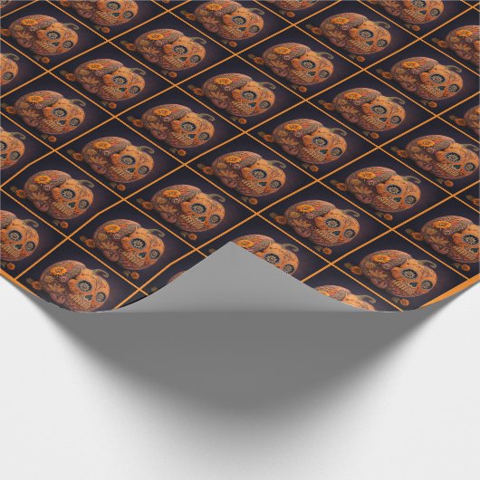 Halloween Pumpkin Wrapping Paper Geschenkpapier (Ecke)